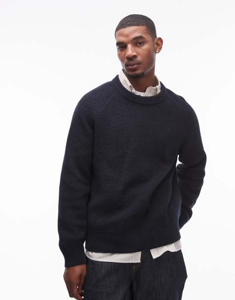ARKET - Marineblå sweater i hørblanding - view 1