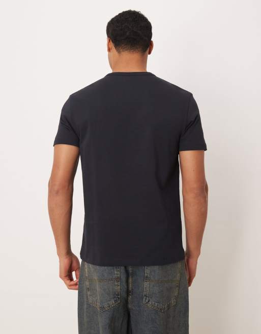 ARKET - Marineblå T-shirt i slim fit i ren og kraftig bomuld, 3 af 5