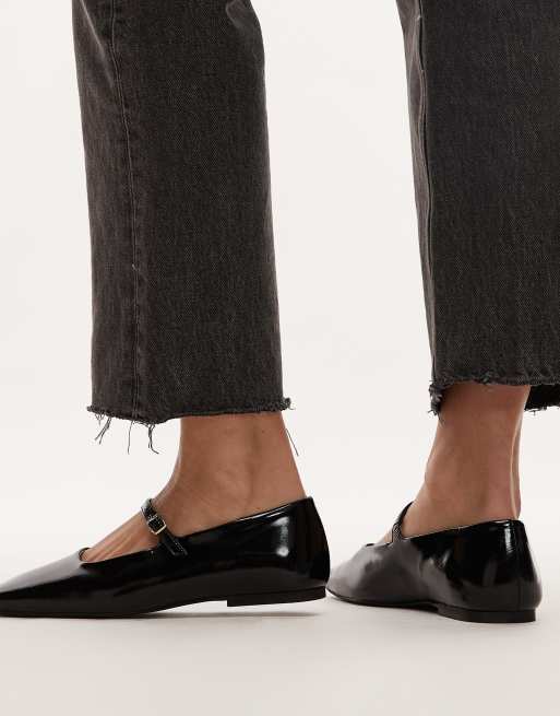 ARKET - Mary Jane-schoenen van leer in gelakt zwart, 3 van 4