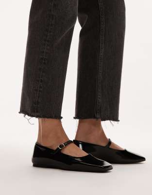 ARKET - Mary-Jane-Schuhe in Schwarz aus Lackleder-Braun