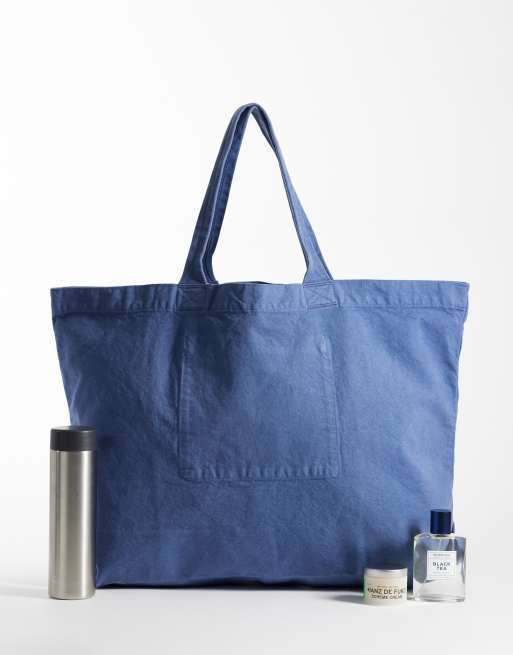 ARKET - Maxi borsa in cotone blu, 2 di 4