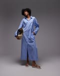 [Arket] ARKET maxi shirt dress with panelled sleeves and side splits in blue 32 Blue medium