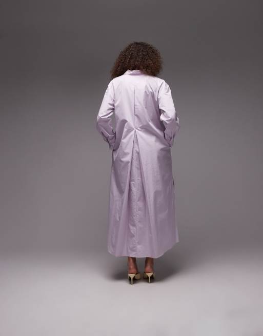 ARKET maxi shirt dress with side splits in lilac ASOS