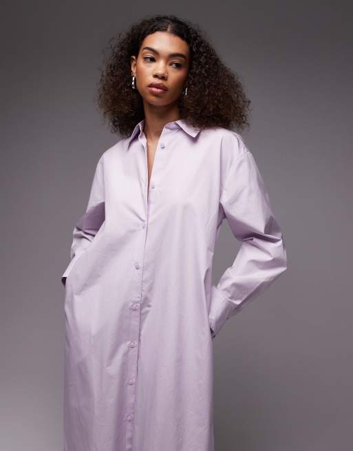 ARKET maxi shirt dress with side splits in lilac ASOS