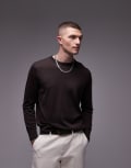 [Arket] ARKET merino wool jumper with crew neck in brown XS BROWN