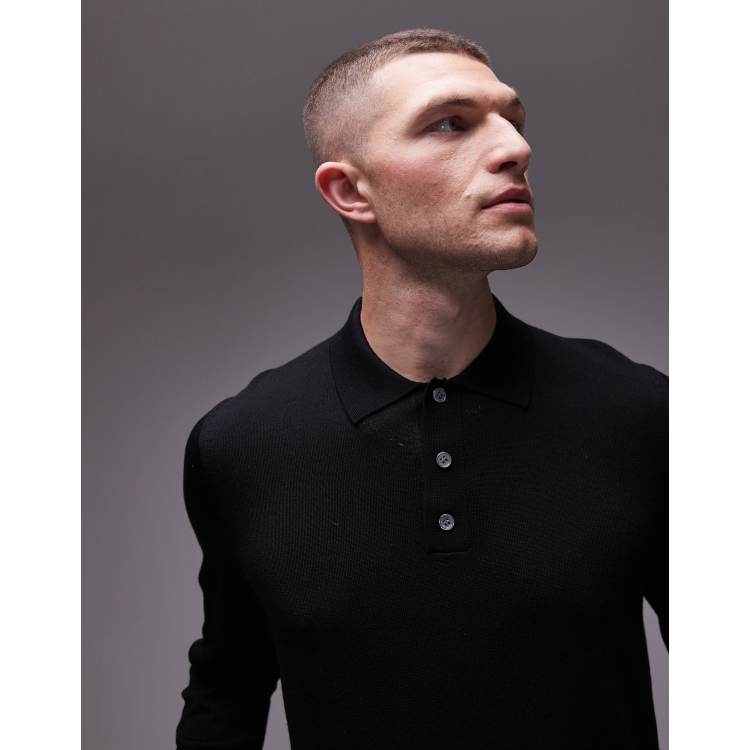 トップス ARKET Merino Polo Jumper Merino Polo Jumper – Dark Brown – Men – ARKET WW