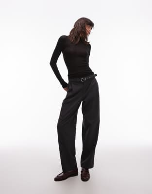 Arket Merino Wool Knit Long Sleeve Top With Hood In Black