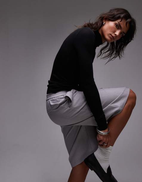 ARKET merino wool knit ribbed turtle neck top in black - view 1