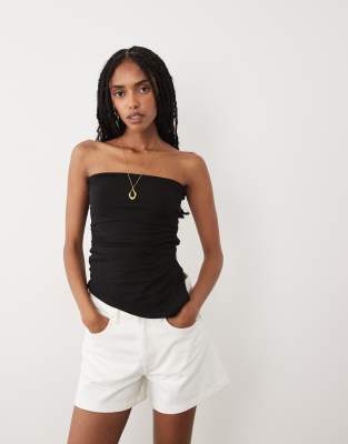 ARKET mid waist five-pocket denim shorts in white