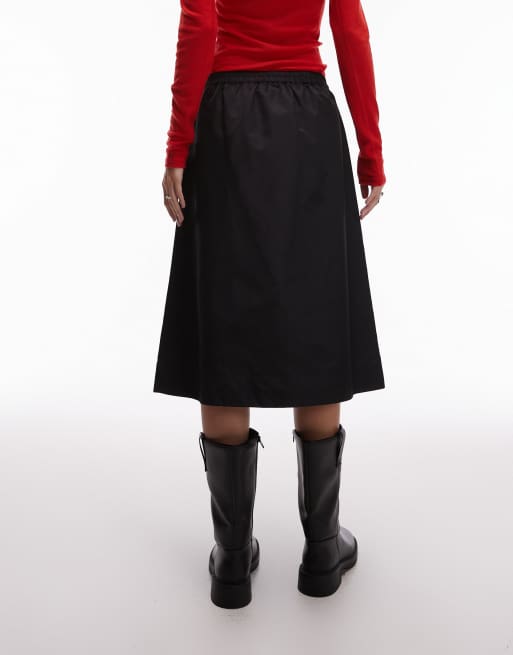 ARKET - Midi rok van nylon met rits in zwart, 4 van 5