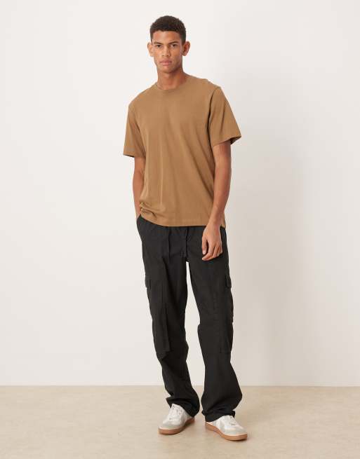 ARKET midweight jersey T-shirt in brown, 2 of 5
