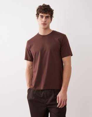 Arket Midweight Jersey T-shirt In Brown