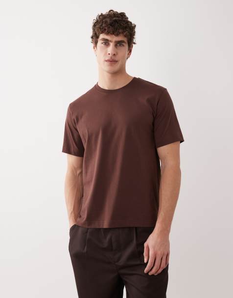 ARKET midweight jersey t-shirt in chocolate brown