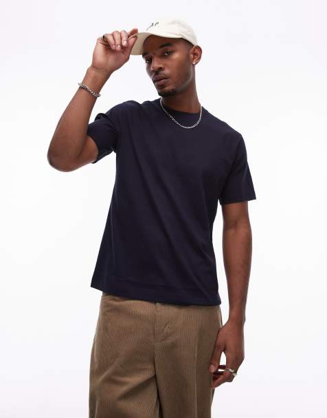ARKET midweight jersey t-shirt in navy blue - view 1
