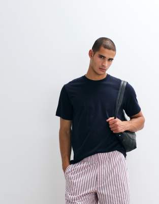 Arket Midweight Jersey T-shirt In Blue