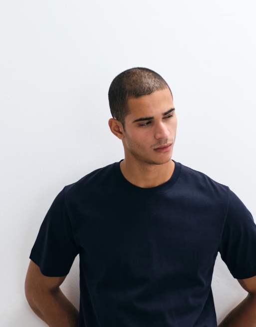 ARKET midweight jersey t-shirt in navy, 2 of 5