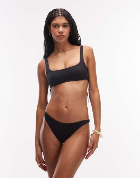 ARKET – Mieszaj i łącz – Czarna góra od bikini z dekoltem karo - view 1