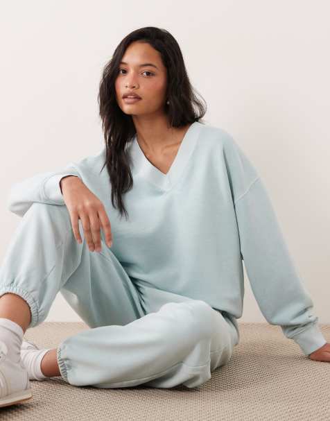 ARKET – Miętowa bluza oversize z dekoltem V, część zestawu - view 1