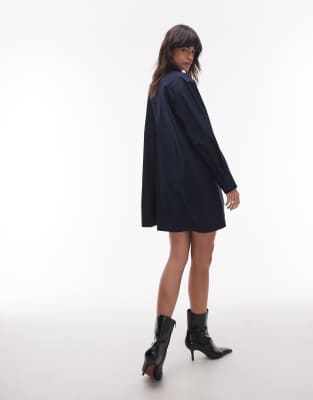 arket mini shirt dress in navy