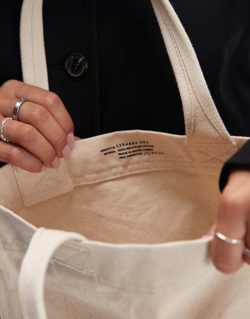 ARKET - Mini tote bag en toile - Blanc cassé , 3 de 4