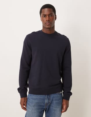 Arket Minimal Jersey Sweatshirt With Crew Neck In Black