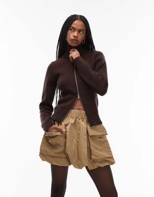 ARKET - Minirock in Beige mit Ballonsaum und Utility-Tasche-Neutral