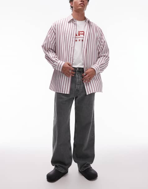 ARKET - Mist - Baggy jeans met wijde pijpen en lage taille in grijs met wassing - view 1