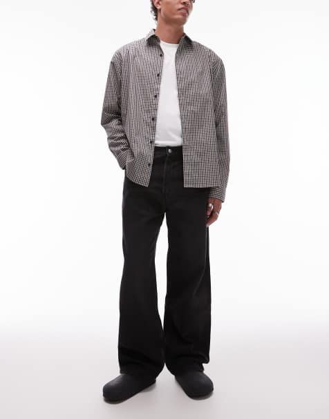 ARKET - Mist - Baggy jeans met wijde pijpen en lage taille in verwassen zwart - view 1