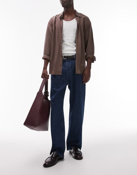 ARKET Mist low rise baggy wide leg jeans in rich rinse blue