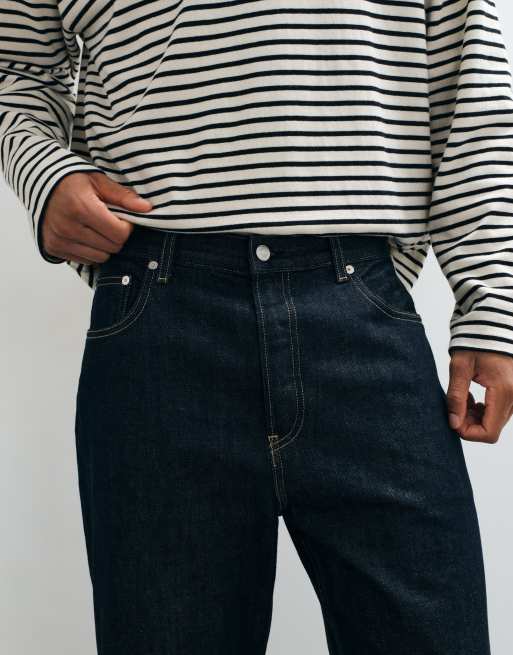 ARKET Mist low rise baggy wide leg jeans in dark blue, 5 of 5