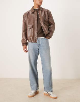 Arket Mist Low Rise Baggy Wide Leg Jeans In Blue