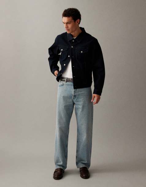 ARKET Mist low rise baggy wide leg jeans in dusty light blue