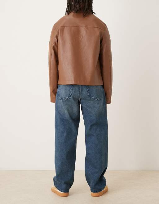ARKET Mist low rise baggy wide leg jeans in green cast blue wash, 2 of 5