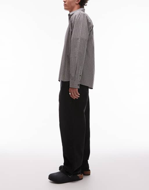 ARKET Mist low rise baggy wide leg jeans in washed black, 3 of 5