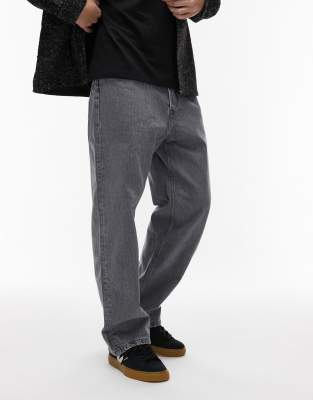 Arket ARKET Mist low rise baggy wide leg jeans in washed grey