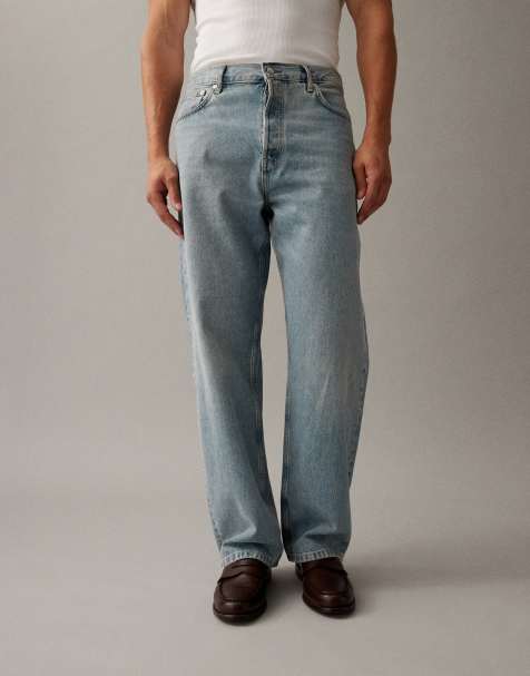 ARKET - Mist - Støvede lyseblå lavtaljede løse jeans med brede ben - view 1