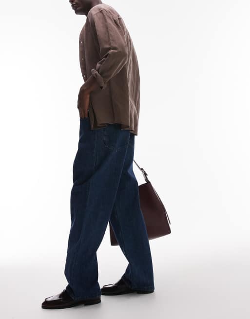 ARKET – Mist – Weite Jeans in tiefblauer Rinse-Waschung mit niedrigem Bund und weitem Bein, 3 von 5