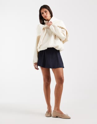 Arket Mix And Match Active Elastic Mini Tennis Skirt In Navy