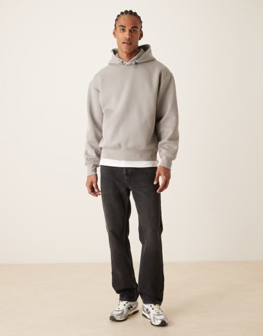 ARKET - Mix and Match - Felpa con cappuccio color talpa in tessuto scuba, 2 di 5
