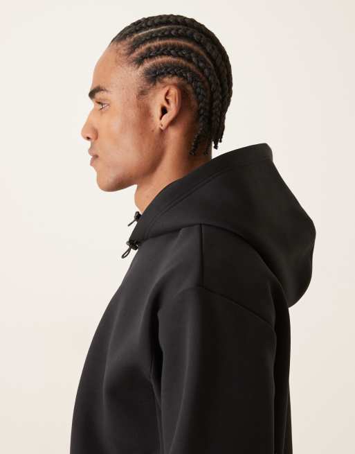 ARKET - Mix and Match - Felpa con cappuccio nera in tessuto scuba, 4 di 5