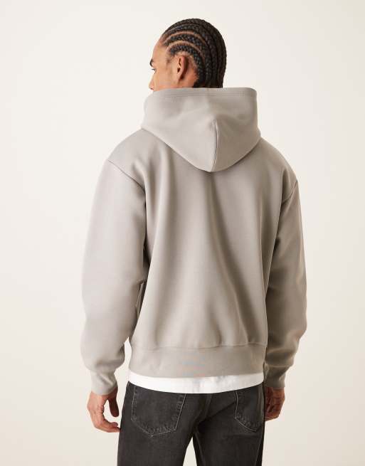 ARKET mix and match hoodie in mole in scuba-style fabric, 3 of 5