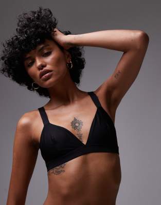 Arket ARKET mix and match microfibre soft triangle bra in black
