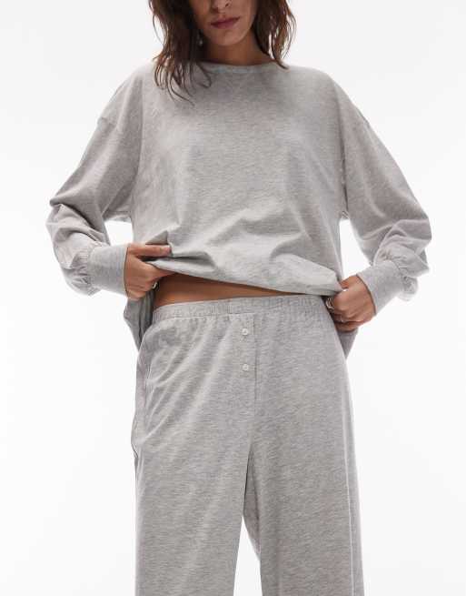 ARKET - Mix and Match - Pantalon de pyjama en coton doux et confortable - Gris chiné, 2 de 4