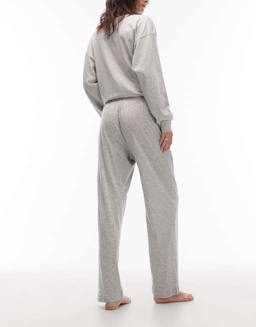 ARKET - Mix and Match - Pantalon de pyjama en coton doux et confortable - Gris chiné, 3 de 4