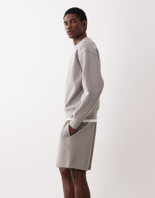ARKET Mix and Match shorts in scuba-style fabric in grey, 3 of 5