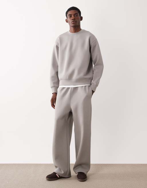ARKET mix and match straight leg jogger in grey in scuba-style fabric, 2 of 5