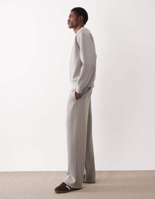ARKET mix and match straight leg jogger in grey in scuba-style fabric, 3 of 5