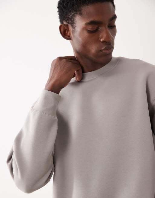 ARKET mix and match sweatshirt in gray scuba-style fabric, 5 of 5