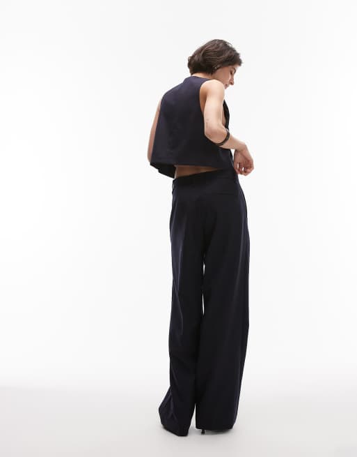 ARKET – Mix and Match – Weite, elegante Hose aus reiner Wolle in Marineblau, 3 von 5
