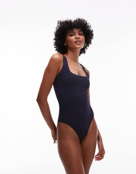 ARKET - Mix en match - Badpak met vierkante hals in marineblauw - view 1